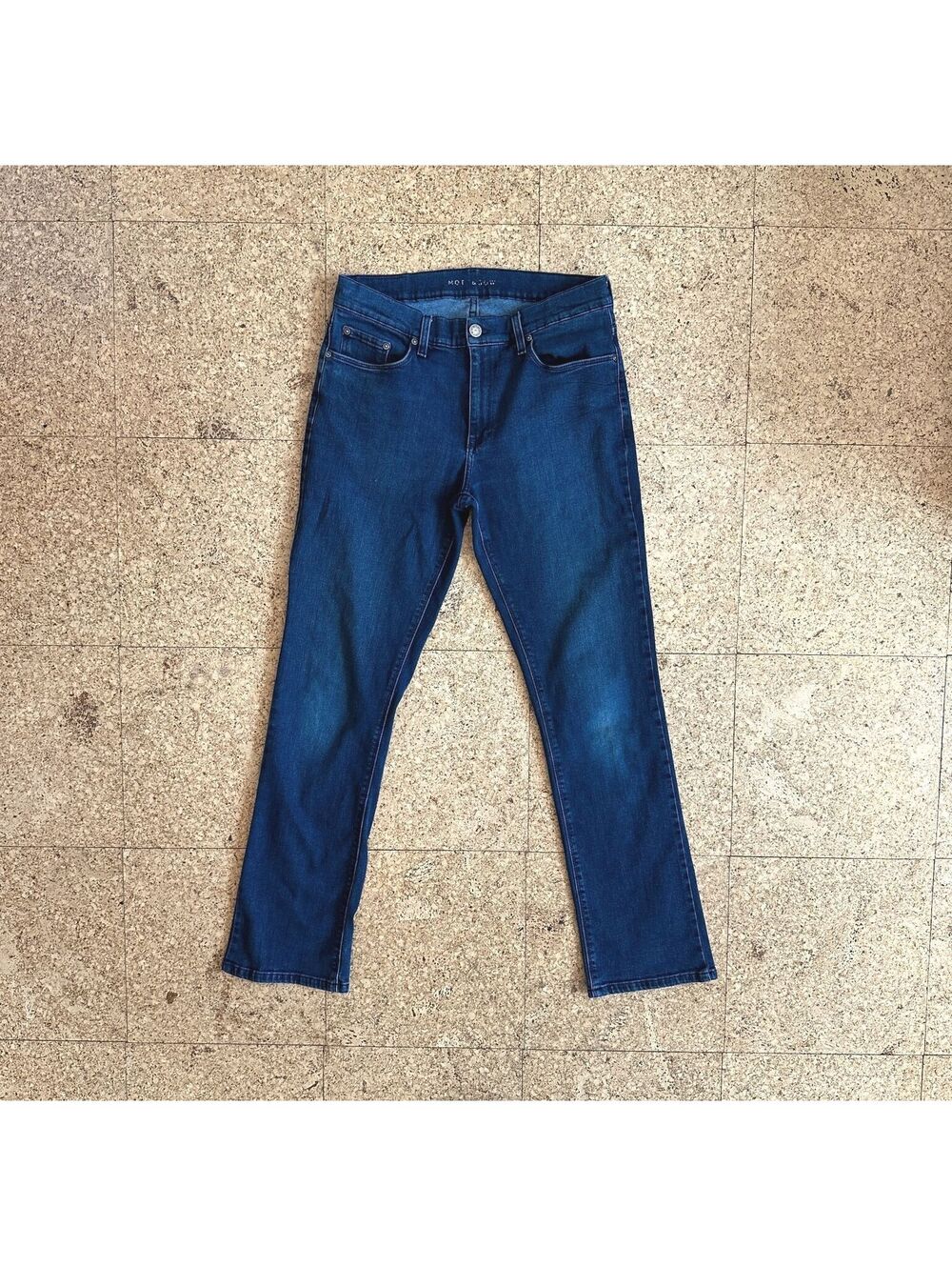 Mott & Bow Straight Jeans Men's W32 L32 Dark Wash Blue Stretch Denim Soft